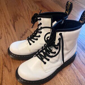 Kids Dr Martens White Boots, Size 3